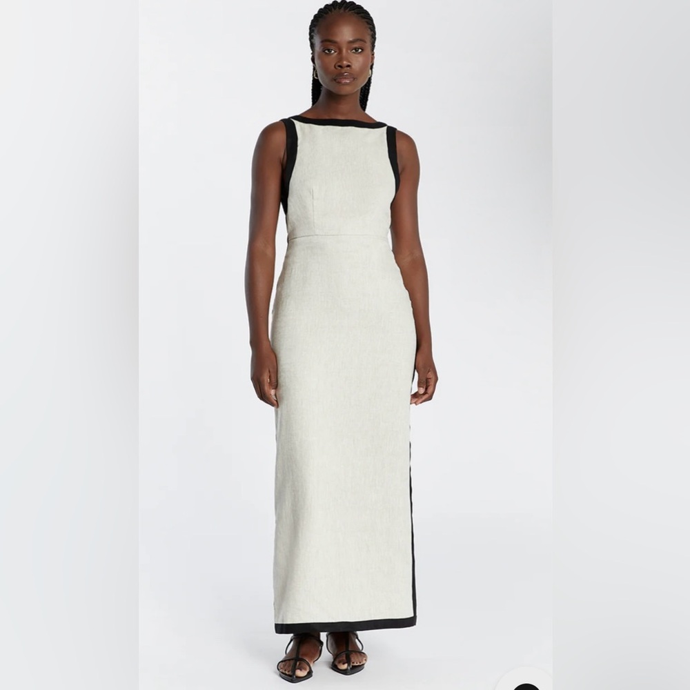 DISSH ZURI NATURAL LINEN MAXI DRESS